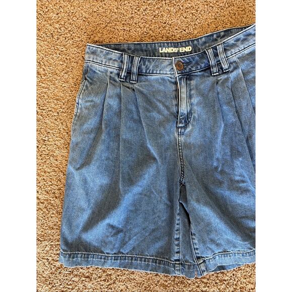 Lands End Light/Medium Wash Lot Bundle 3 Pleated Jean Shorts Womens 8 10 Petites - Picture 3 of 16